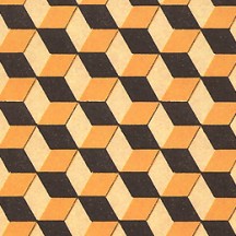 Yellow Tumbling Blocks Geometric Print Paper ~ Tassotti Italy